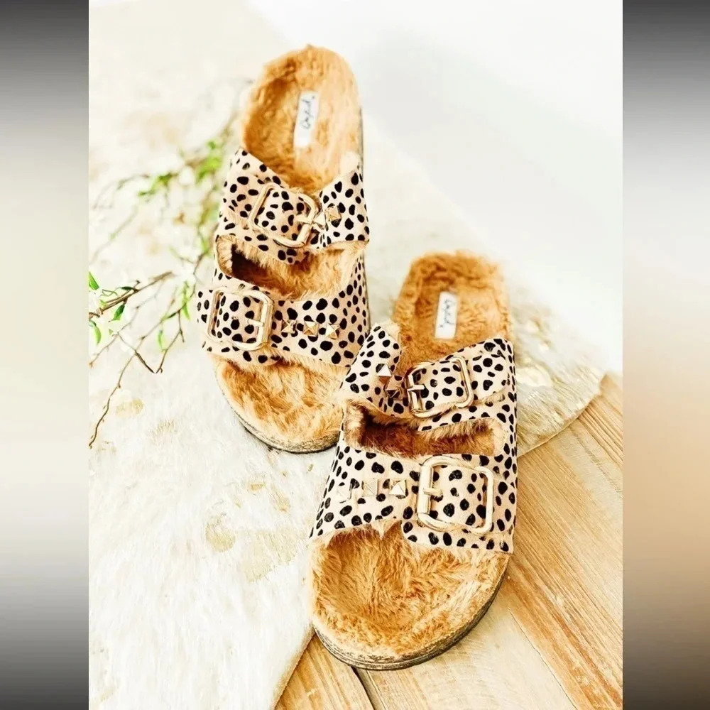NWT | Qupid Luka Leopard Sandals | Size 6.5